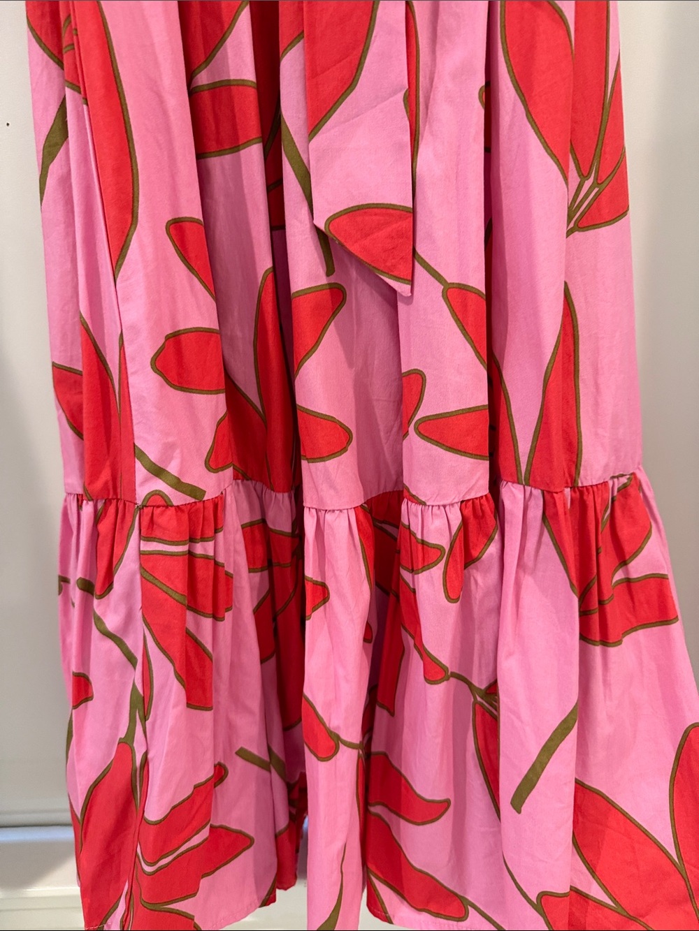 Karlie Pink Maxi Dress with Bold Red Floral Print - Picture 6 of 6